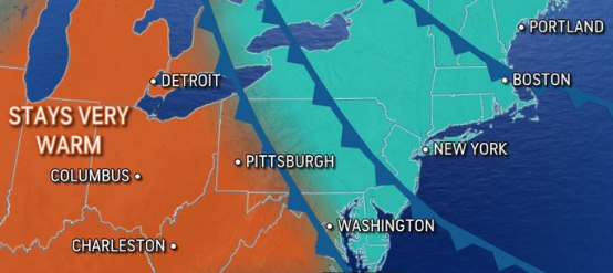 Back door cold front causes temperatures to drop