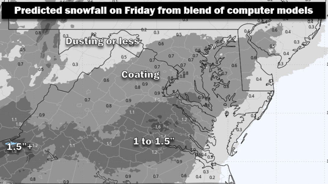 Mostly sunny before a Friday mix